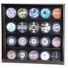 20 Hockey Puck Display Case Cabinet Holder Wall Rack 98% UV Lockable   302333855949